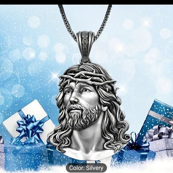 Men's jesus necklace Christ religious new e28 - Picture 1 of 3